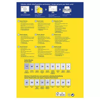 Etichete Avery Zweckform 60mm, A4, alb, 12 etichete, pachet de 10, L3416-10, pentru imprimante laser și inkjet, copiatoare