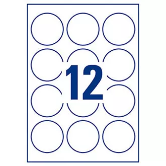 Etichete Avery Zweckform 60mm, A4, alb, 12 etichete, pachet de 10, L3416-10, pentru imprimante laser și inkjet, copiatoare