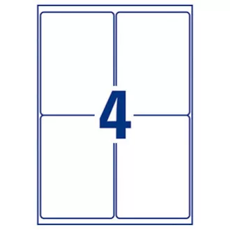Etichete Avery Zweckform 99.1mm x 139mm, A4, mate, albe, 4 etichete, foarte rezistente, pachet de 20, L4774-20, pentru imprimanta laser Etichete Avery Zweckform 99.1mm x 139mm, A4, mate, albe, 4 etichete, foarte rezistente, pachet de 20, L4774-20, pentru imprimanta laser