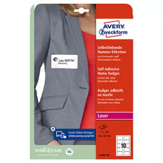 Etichete Avery Zweckform 80mm x 50mm, A4, albe, 10 etichete, autoadezive, pachet de 20, L4785-20, pentru imprimante laser