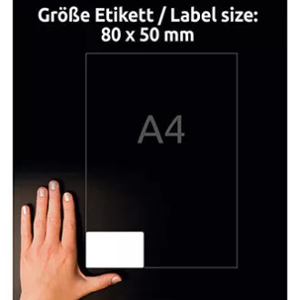 Etichete Avery Zweckform 80mm x 50mm, A4, albe, 10 etichete, autoadezive, pachet de 20, L4785-20, pentru imprimante laser