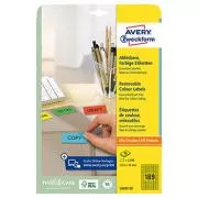 Etichete Avery Zweckform 25,4 mm x 10 mm, A4, galben, 189 etichete, mini, detașabile, ambalate în 20 de bucăți, L6037-20, pentru laser și inkjet