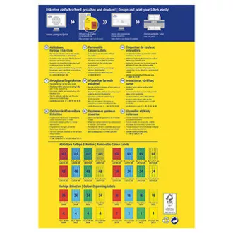 Etichete Avery Zweckform 25,4 mm x 10 mm, A4, galben, 189 etichete, mini, detașabile, ambalate în 20 de bucăți, L6037-20, pentru laser și inkjet