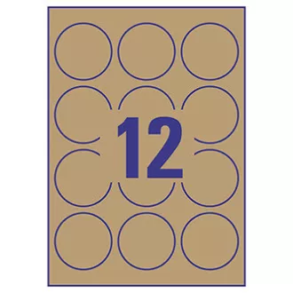 Etichete Avery Zweckform 60mm, A4, maro natural, 12 etichete, pachet de 25, L7106-25, pentru imprimante laser și inkjet, ko Etichete Avery Zweckform 60mm, A4, maro natural, 12 etichete, pachet de 25, L7106-25, pentru imprimante laser și inkjet, ko