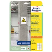 Etichete Avery Zweckform 105 mm x 48 mm, A4, alb, 12 etichete, aderență ridicată, pachet de 20, L7875-20, pentru laser și jet de cerneală