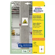 Etichete Avery Zweckform 105 mm x 148 mm, A4, alb, 4 etichete, aderență ridicată, pachet de 20, L7876-20, pentru laser și jet de cerneală