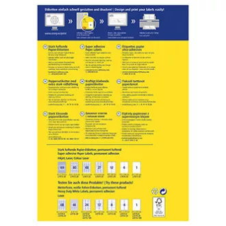 Etichete Avery Zweckform 105 mm x 148 mm, A4, alb, 4 etichete, aderență ridicată, pachet de 20, L7876-20, pentru laser și jet de cerneală Etichete Avery Zweckform 105 mm x 148 mm, A4, alb, 4 etichete, aderență ridicată, pachet de 20, L7876-20, pentru laser și jet de cerneală