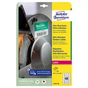 Etichete Avery Zweckform 45,7 mm x 21,2 mm, A4, albe, 48 de etichete, foarte rezistente, pachet de 10, L7911-10, pentru imprimante laser și