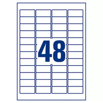 Etichete Avery Zweckform 45,7 mm x 21,2 mm, A4, albe, 48 de etichete, foarte rezistente, pachet de 10, L7911-10, pentru imprimante laser și