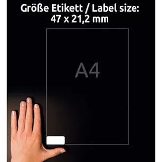 Etichete Avery Zweckform 45,7 mm x 21,2 mm, A4, albe, 48 de etichete, foarte rezistente, pachet de 10, L7911-10, pentru imprimante laser și