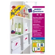 Etichete autoadezive Avery Zweckform, pentru sticle, A4, 90x120mm, 5 coli, pentru imprimante cu jet de cerneală, O