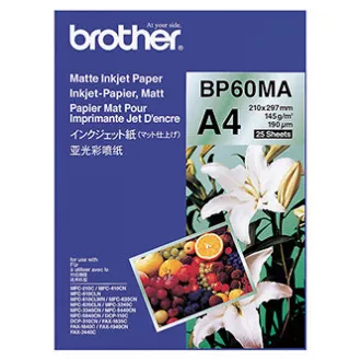 Hârtie Brother Matte Inkjet, BP60MA, hârtie foto, mată, albă, A4, 145 g/m2, 25 buc, inkjet