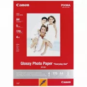Hârtie foto lucioasă Canon, GP-501, hârtie foto, lucioasă, tip GP-501 0775B076, albă, 21x29,7 cm, A4, 200 g/m2, 5 buc, jet de cerneală