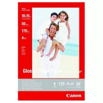 Hârtie foto Canon lucioasă, GP-501, hârtie foto, lucioasă, 0775B005, albă, 10x15cm, 4x6", 210 g/m2, 10 buc, jet de cerneală