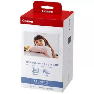 Set de hârtie Canon Color Ink, KP108IN, KP-108IN, hârtie foto, 3 pachete KP36IN tip lucios, 3115B001, alb, CP100, 220, 300, 330, 400