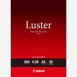 Hârtie foto Canon LU-101, LU-101, hârtie foto, lucioasă, 6211B007, albă, A3, 260 g/m2, 20 buc, jet de cerneală