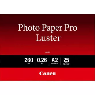 Canon LU-101 Photo Paper Pro Luster, LU-101, hârtie fotografică, lucioasă, 6211B026, albă, A2, 16.54x23.39", 260 g/m2, 25 buc, jet de cerneală Canon LU-101 Photo Paper Pro Luster, LU-101, hârtie fotografică, lucioasă, 6211B026, albă, A2, 16.54x23.39", 260 g/m2, 25 buc, jet de cerneală
