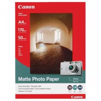 Hârtie foto Canon Matte, MP-101 A4, hârtie foto, mată, 7981A005, albă, A4, 170 g/m2, 50 buc, jet de cerneală