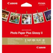 Canon Photo Paper Plus Glossy II, PP-201, hârtie foto, lucioasă, 2311B060, albă, 13x13cm, 5x5", 265 g/m2, 20 buc, jet de cerneală