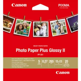 Canon Photo Paper Plus Glossy II, PP-201, hârtie fotografică, lucioasă, 2311B060, albă, 13x13cm, 5x5", 265 g/m2, 20 buc, jet de cerneală Canon Photo Paper Plus Glossy II, PP-201, hârtie fotografică, lucioasă, 2311B060, albă, 13x13cm, 5x5", 265 g/m2, 20 buc, jet de cerneală