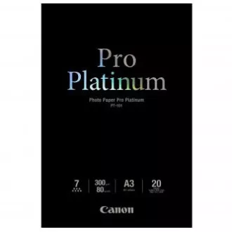 Canon Photo Paper Pro Platinum, PT-101 A3, hârtie foto, lucioasă, 2768B017, albă, A3, 300 g/m2, 20 buc, jet de cerneală Canon Photo Paper Pro Platinum, PT-101 A3, hârtie foto, lucioasă, 2768B017, albă, A3, 300 g/m2, 20 buc, jet de cerneală