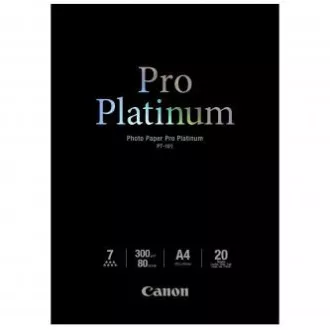 Canon Photo Paper Pro Platinum, PT-101 A4, hârtie foto, lucioasă, 2768B016, albă, A4, 300 g/m2, 20 buc, jet de cerneală