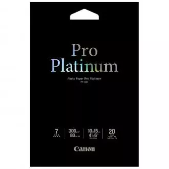 Canon Photo Paper Pro Platinum, PT-101, hârtie fotografică, lucioasă, 2768B013, albă, 10x15cm, 4x6", 300 g/m2, 20 buc, jet de cerneală Canon Photo Paper Pro Platinum, PT-101, hârtie fotografică, lucioasă, 2768B013, albă, 10x15cm, 4x6", 300 g/m2, 20 buc, jet de cerneală