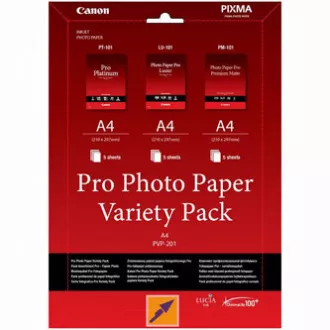 Canon Photo Paper Pro Variety Pack PVP-201, PVP-201, hârtie foto, 5x mată PM-101, 5x lucioasă PT-101, 5x LU-101 tip lucios, 6211B02 Canon Photo Paper Pro Variety Pack PVP-201, PVP-201, hârtie foto, 5x mată PM-101, 5x lucioasă PT-101, 5x LU-101 tip lucios, 6211B02