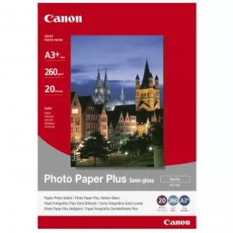 Hârtie foto Canon Photo Paper Plus Semi-Glossy, SG-201 A3+, hârtie foto, semi-lucioasă, satinată tip 1686B032, albă, A3+, 13x19", 260 g/m2, 20 buc.,