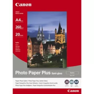Canon Photo Paper Plus Semi-Glossy, SG-201, hârtie fotografică, semi-lucioasă, satinată tip 1686B018, albă, 20x25cm, 8x10", 260 g/m2, 20 buc.