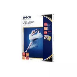 Hârtie foto Epson Ultra Glossy, C13S041944BH, hârtie foto, lucioasă, albă, R200, R300, R800, RX425, RX500, 13x18cm, 5x7", 300 g/m2, 5