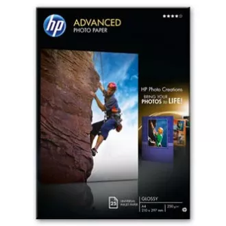 Hârtie foto lucioasă HP Advanced, Q5456A, hârtie foto, lucioasă, tip avansat alb, A4, 250 g/m2, 25 buc, jet de cerneală Hârtie foto lucioasă HP Advanced, Q5456A, hârtie foto, lucioasă, tip avansat alb, A4, 250 g/m2, 25 buc, jet de cerneală