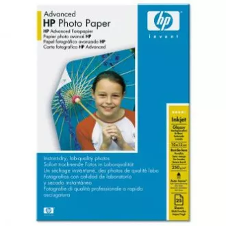 Hârtie foto lucioasă HP Advanced, Q8691A, hârtie foto, tip lucios fără margini, tip îmbunătățit, alb, 10x15cm, 4x6", 250 g/m2, 25 buc., i