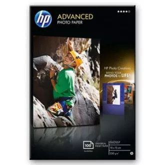 Hârtie foto lucioasă HP Advanced, Q8692A, hârtie foto, tip lucios fără margini, tip avansat alb, 10x15cm, 4x6", 250 g/m2, 100 bucăți,
