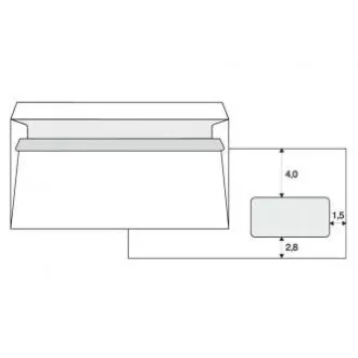 Plic autoadeziv, 110 x 220mm, alb, postal, cu fereastra DL, 1000 buc.
