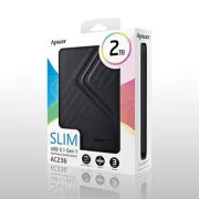 Hard disk extern Apacer, AC236, 2.5", USB 3.0 (3.2 Gen 1), 2TB, AP2TBAC236B-1, negru