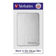 Hard disk extern Verbatim, Store,n,Go ALU Slim, 2.5", USB 3.0, 1TB, 53663, argintiu