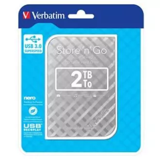 Hard disk extern Verbatim, Store N Go, 2.5", USB 3.0 (3.2 Gen 1), 2TB, 53198, argintiu