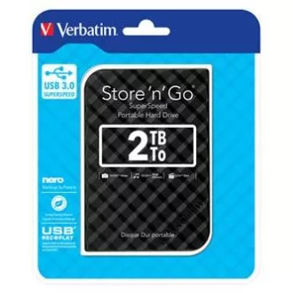 Hard disk extern Verbatim, Store N Go, 2.5", USB 3.0 (3.2 Gen 1), 2TB, 53195, negru