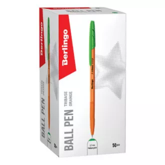 Berlingo, pix cu bilă, verde, 50 buc, 0,7 mm, Tribase portocaliu