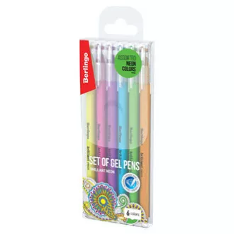 Berlingo, rolă cu gel, culoare, set de 6 bucăți, 0.8mm, Brilliant Neon Berlingo, rolă cu gel, culoare, set de 6 bucăți, 0.8mm, Brilliant Neon