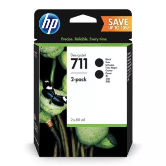 HP 711 (P2V31A) - Cartuș, black (negru) 2 bucati HP 711 (P2V31A) - Cartuș, black (negru) 2 bucati