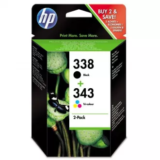 HP 338 + 343 (SD449EE) - Cartuș, black + color (negru + color) 2 bucati
