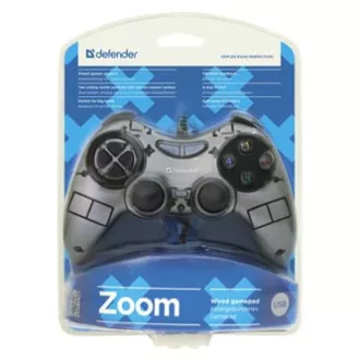 Gamepad Defender Zoom, 10 tl., USB, gri, vibrator, Windows XP/VISTA/7/8/10