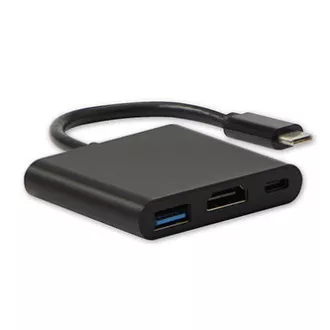 Convertor USB/Video + HUB, Mod Alt DP, USB C tată - HDMI mamă + USB C mamă (PD) + USB A mamă, negru, cutie noua 4K2K@30H Convertor USB/Video + HUB, Mod Alt DP, USB C tată - HDMI mamă + USB C mamă (PD) + USB A mamă, negru, cutie noua 4K2K@30H