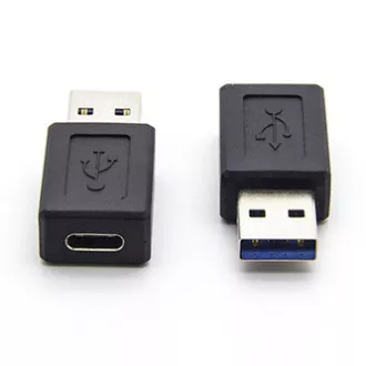Reducere USB, (3.0), USB A mascul - USB C mamă, negru, pungă de plastic, 5 Gbps