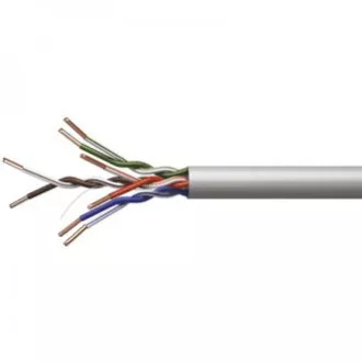 Cablu LAN de rețea UTP patchcord, Cat.5e, RJ45 tată - RJ45 tată, 1 m, neecranat, CCA, gri, economic Cablu LAN de rețea UTP patchcord, Cat.5e, RJ45 tată - RJ45 tată, 1 m, neecranat, CCA, gri, economic