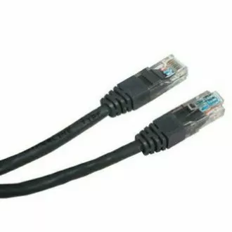 Cablu LAN de rețea UTP patchcord, Cat.5e, RJ45 tată - RJ45 tată, 0,5 m, neecranat, negru, economic, ALIMENTARE