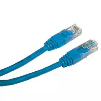 Cablu LAN de rețea UTP patchcord, Cat.5e, RJ45 tată - RJ45 tată, 0,5 m, neecranat, albastru, economic, ALIMENTARE
