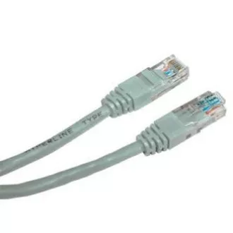Cablu LAN de rețea UTP încrucișat patchcord, Cat.5e, RJ45 tată - RJ45 tată, 3 m, neecranat, încrucișat, gri, pentru a conecta 2 PC-uri, Logo